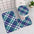 Blue & Green Plaid- Three-piece toilet (Toilet Lid Cover, Contour and Memory Foam Rug) *2-3 Week Delivery*