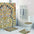 Colorful Paisley- Four-piece Bathroom Set ( Shower Curtain, Rectangle Rug, Countor and Lid )