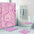 Floral Fantasy- Four-piece Bathroom Set ( Shower Curtain, Rectangle Rug, Countor and Lid )