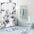 Marble- Four-piece Bathroom Set ( Shower Curtain, Rectangle Rug, Countor and Lid )