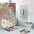 Elegant Damask- Four-piece Bathroom Set ( Shower Curtain, Rectangle Rug, Countor and Lid )