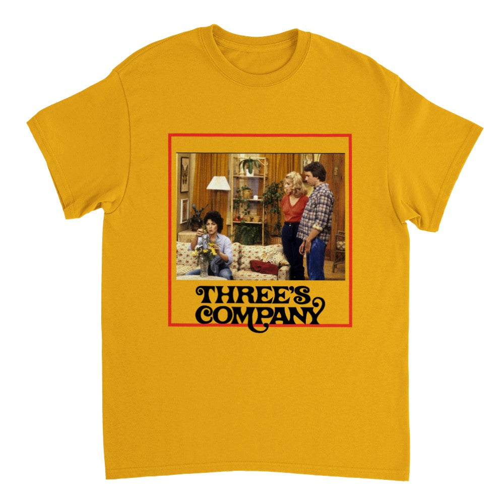 Three's Company 70's TV Show- Heavyweight Unisex Crewneck T-shirt - Creations by Chris and Carlos