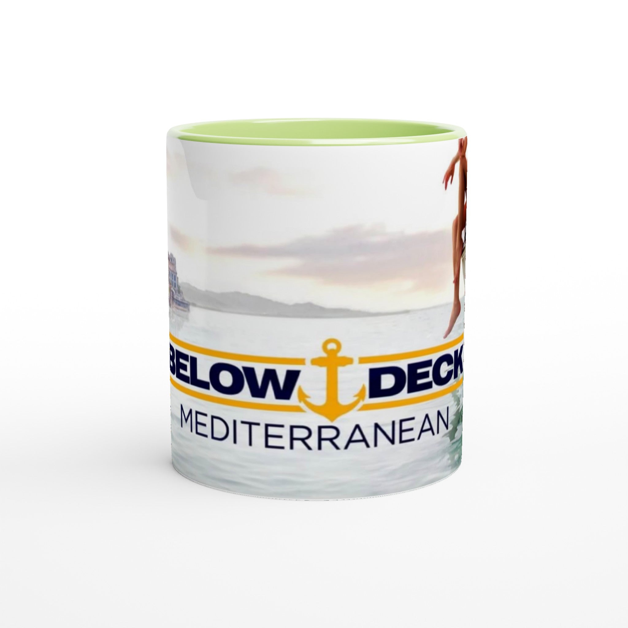 Below Deck Med- White 11oz Ceramic Mug with Color Inside - Creations by Chris and Carlos