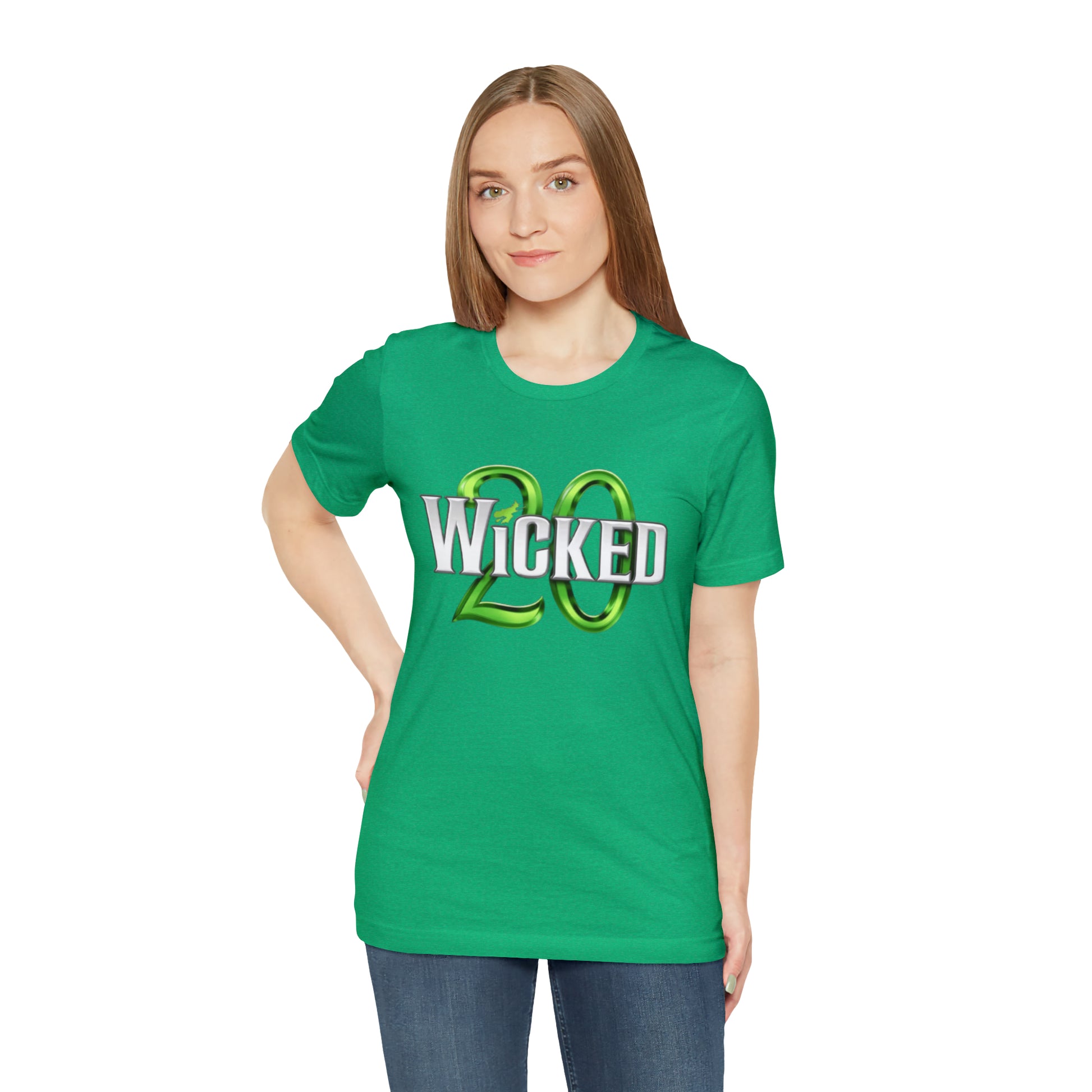 Wicked the Broadway Musical - Ladies Logo Vee Neck T-Shirt - Wicked