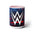 Taza de cerámica blanca con logo de WWE