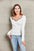 Double Take Contrast Sweetheart Neck Ribbed Top