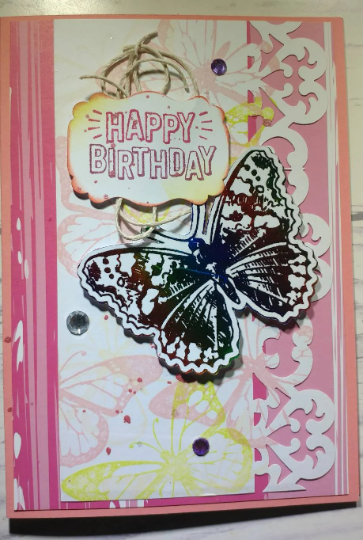 Butterfly Metalic- Birthday Card - Creations by Chris and Carlos