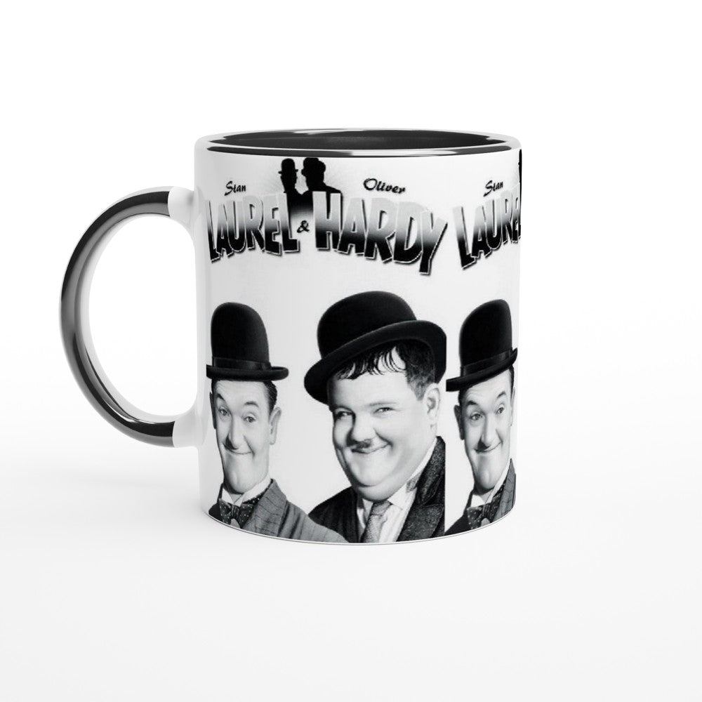 Laurel & Hardy- White 11oz Ceramic Mug with Color Inside - Creations by Chris and Carlos