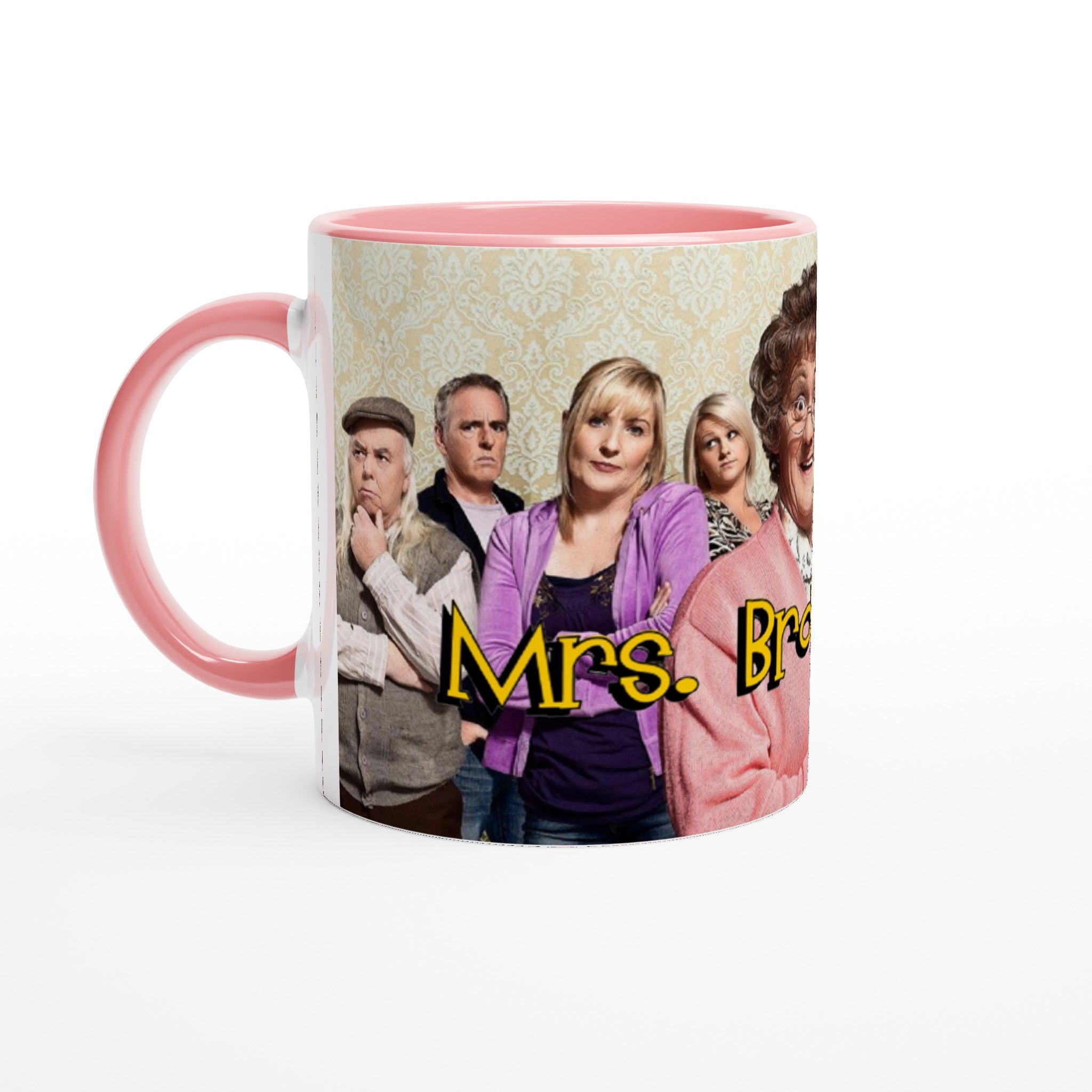 Mrs Browns Boys- White 11oz Ceramic Mug with Color Inside - Creations by Chris and Carlos