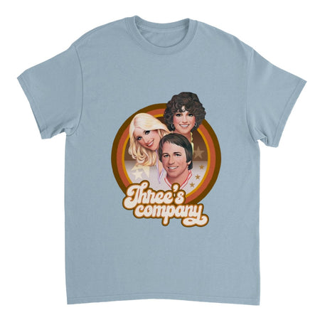 Three's Company 70's TV Show- Heavyweight Unisex Crewneck T-shirt - Creations by Chris and Carlos