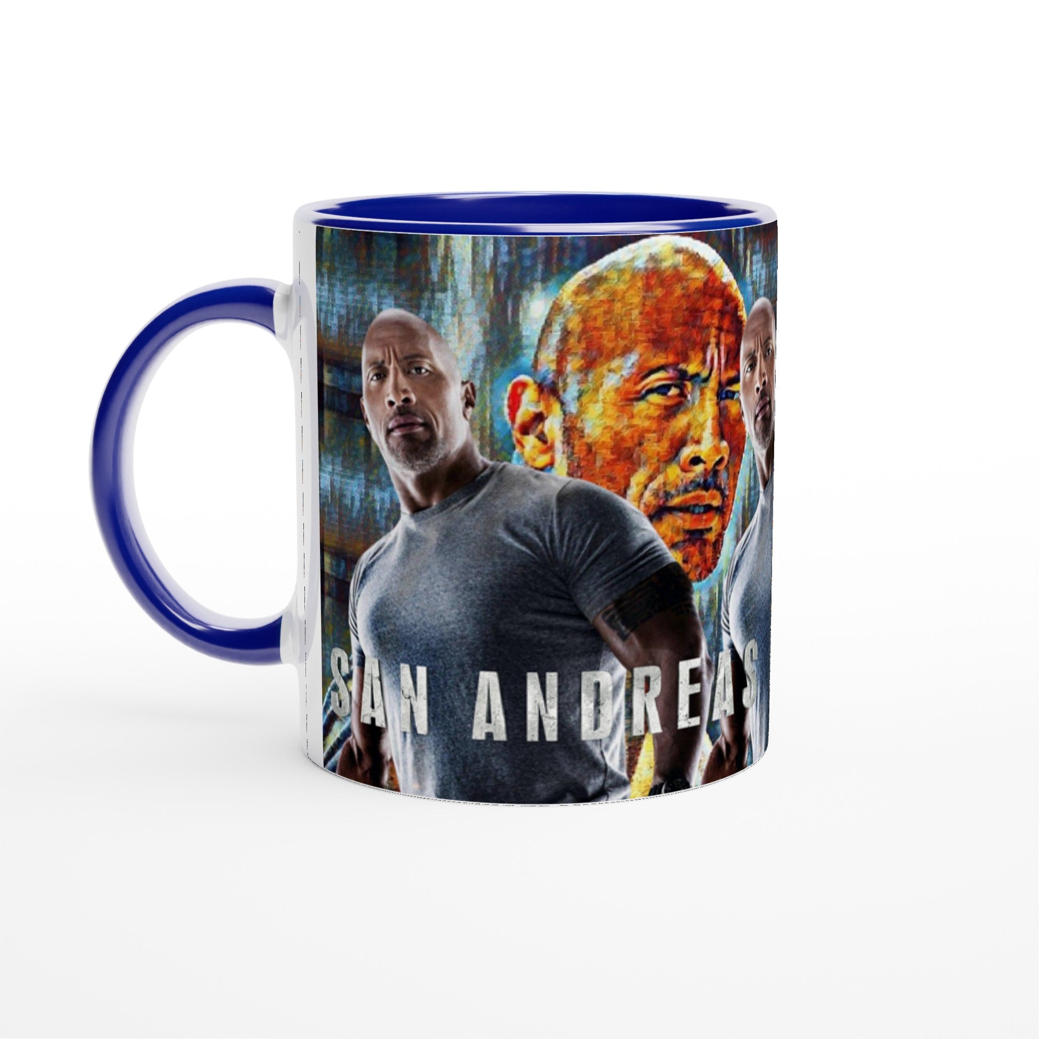 San Andreas- White 11oz Ceramic Mug with Color Inside - Creations by Chris and Carlos