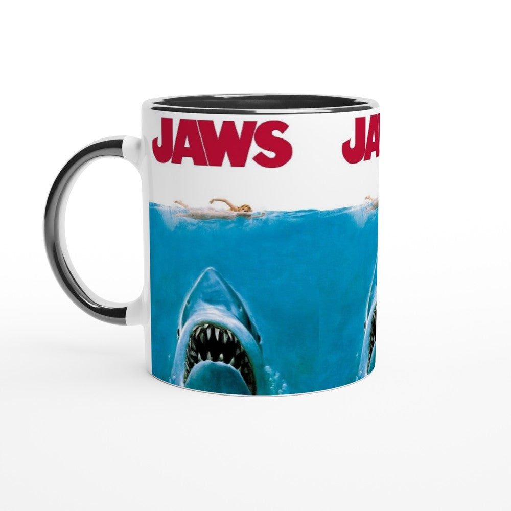 Jaws Disaster Movies- White 11oz Ceramic Mug with Color Inside - Creations by Chris and Carlos
